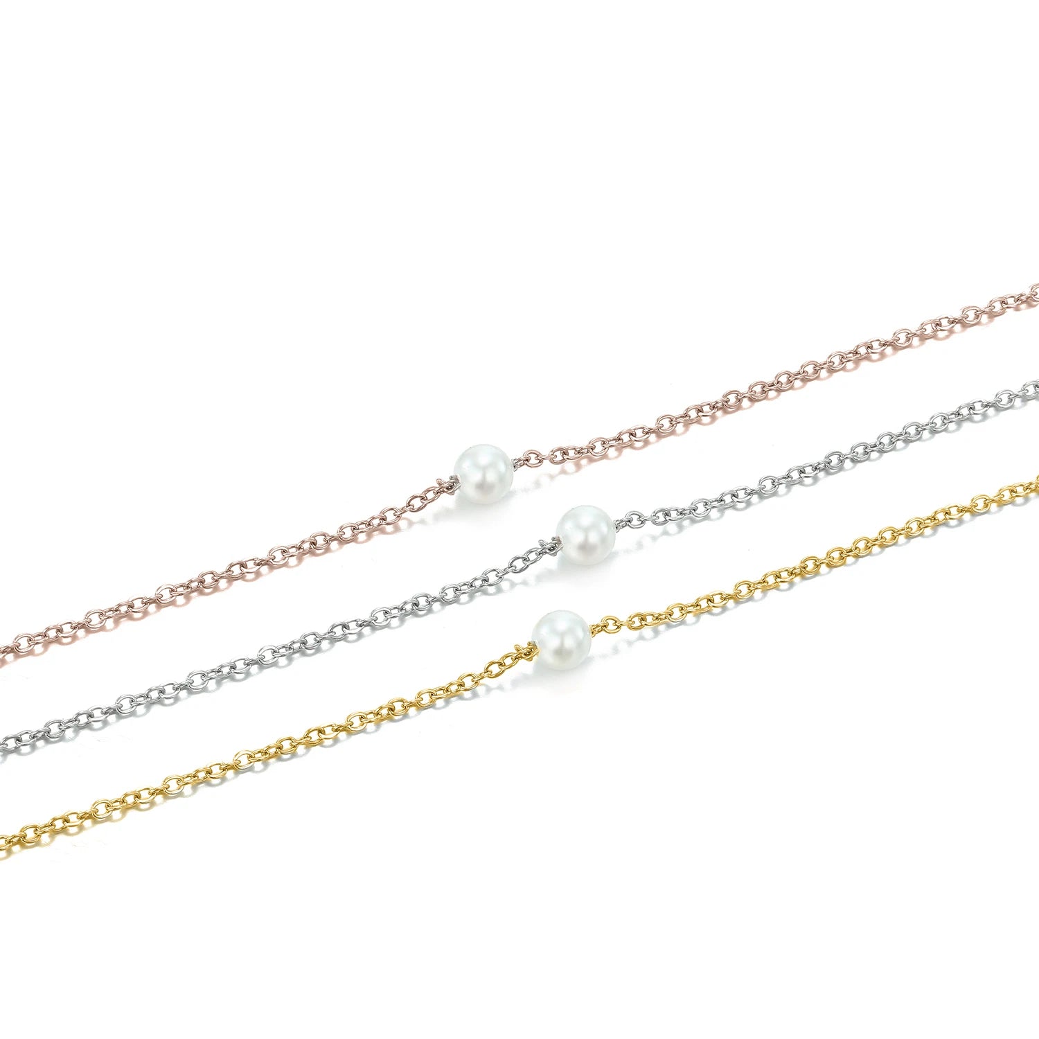 Pearl Pendant Necklace | Dainty Stainless Steel, Gold Color