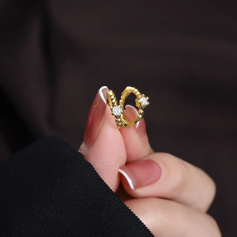 Zara Earring Set | Zircon Round Hoop and Flower Design