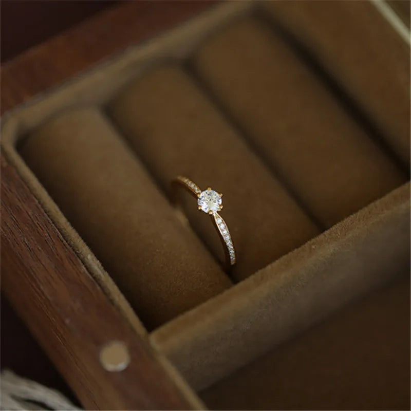 Zara Zircon Ring | 925 Sterling Silver, Gold Plated