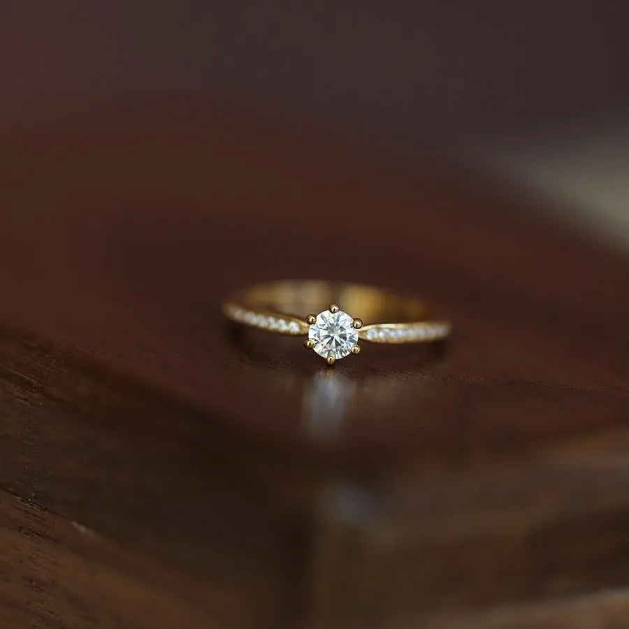 Zara Zircon Ring | 925 Sterling Silver, Gold Plated