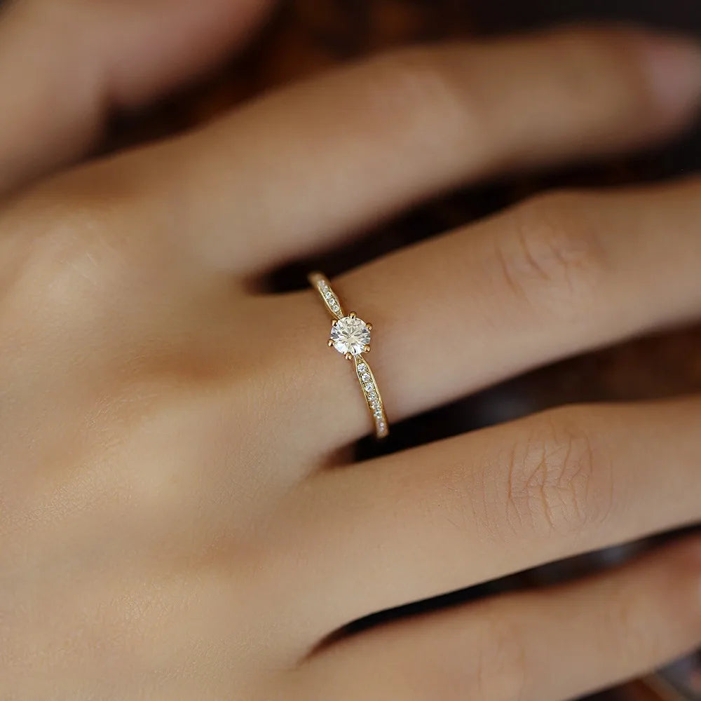Zara Zircon Ring | 925 Sterling Silver, Gold Plated