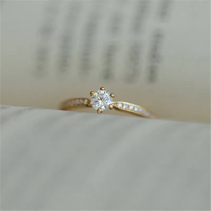 Zara Zircon Ring | 925 Sterling Silver, Gold Plated