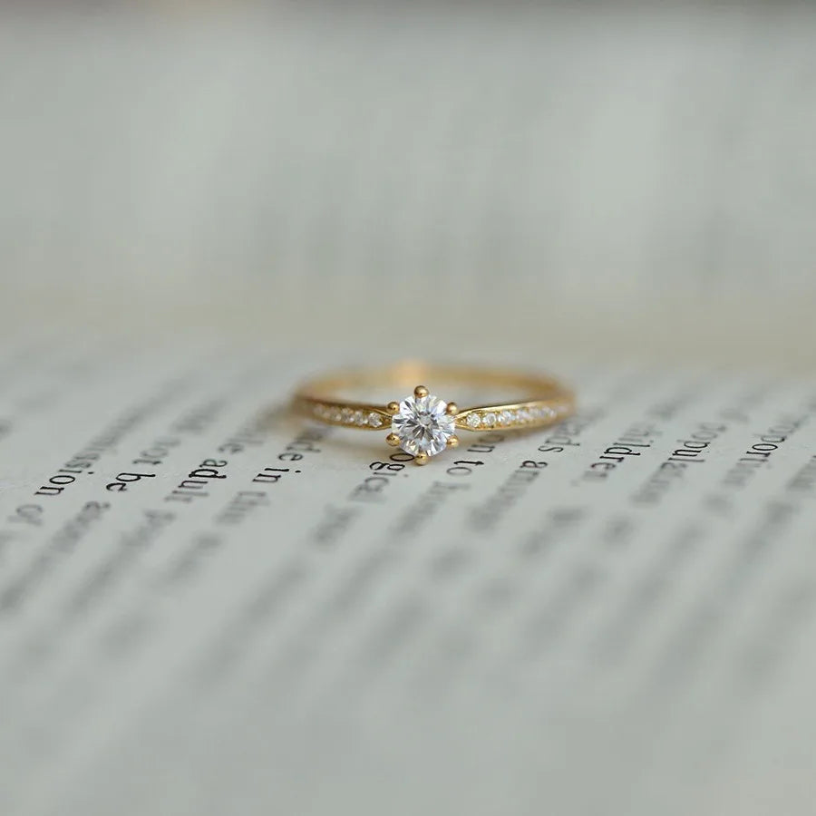 Zara Zircon Ring | 925 Sterling Silver, Gold Plated