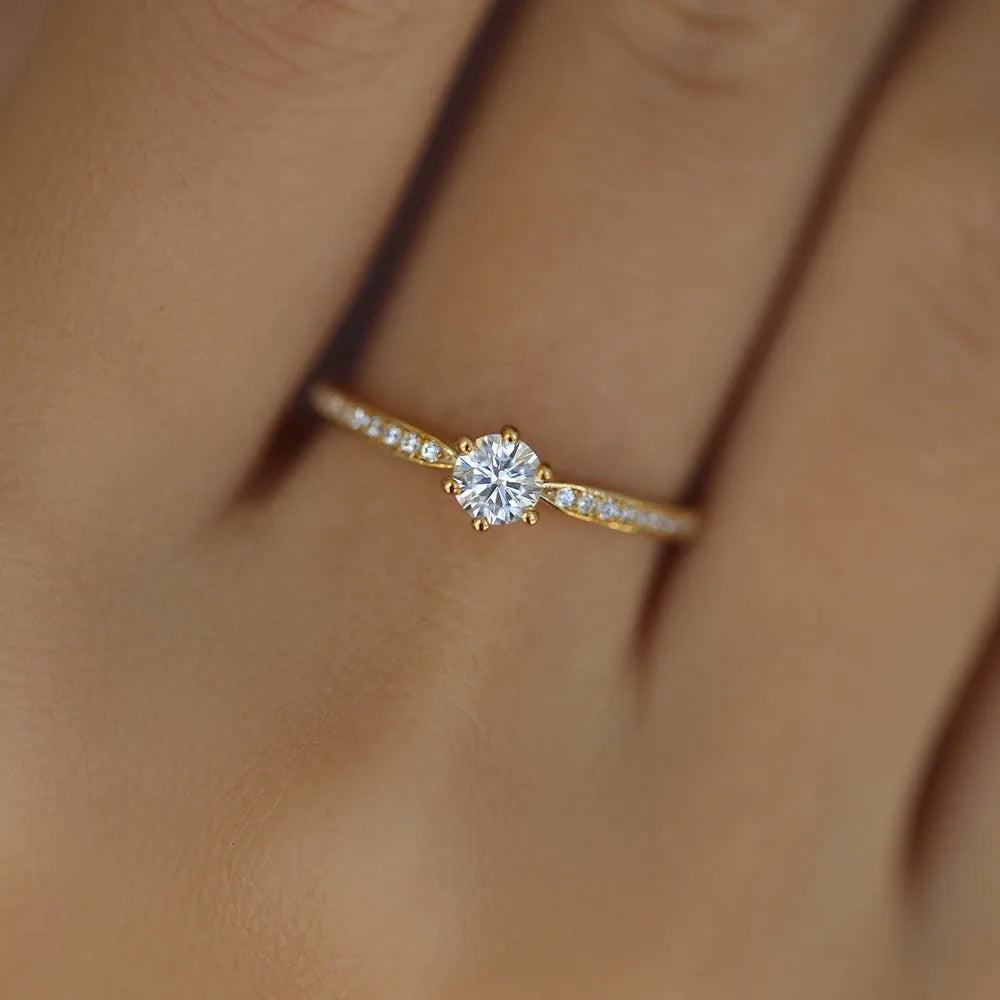 Zara Zircon Ring | 925 Sterling Silver, Gold Plated